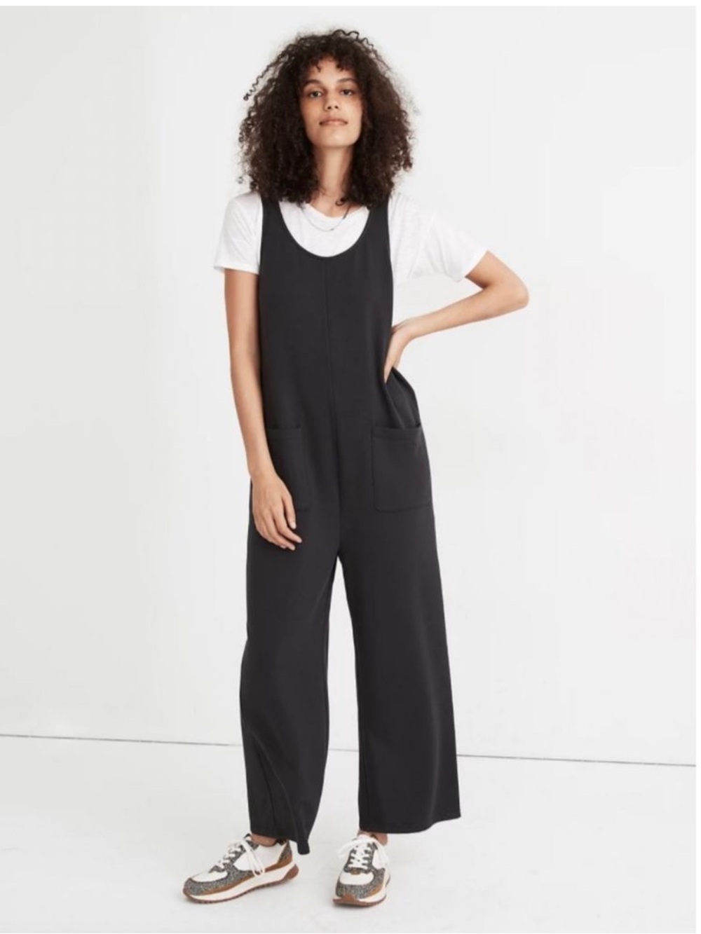 MWL Madewell Superbrushed Pull On Jumpsuit Black Coal Small Gorpcore Coastal - Picture 2 of 16